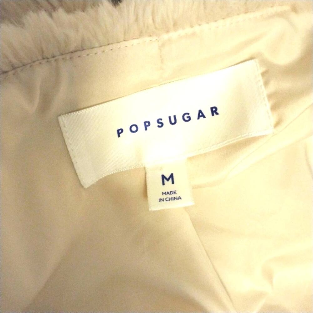 Popsugar Plush Teddy Coat Women's Size M IVORY Faux Fur Oversized Boxy Relaxed - Picture 5 of 16